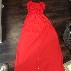 Red maxi dress